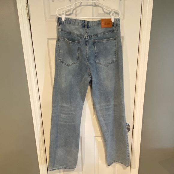 Holly Asymmetrical Straight Leg Jean Light Wash Denim Princess Polly - Picture 9 of 12